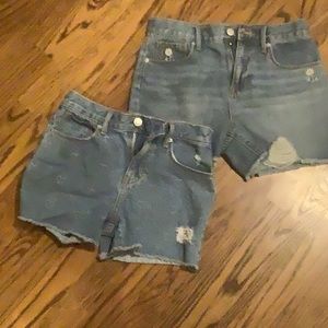Old Navy girls jean shorts (10 and 12)